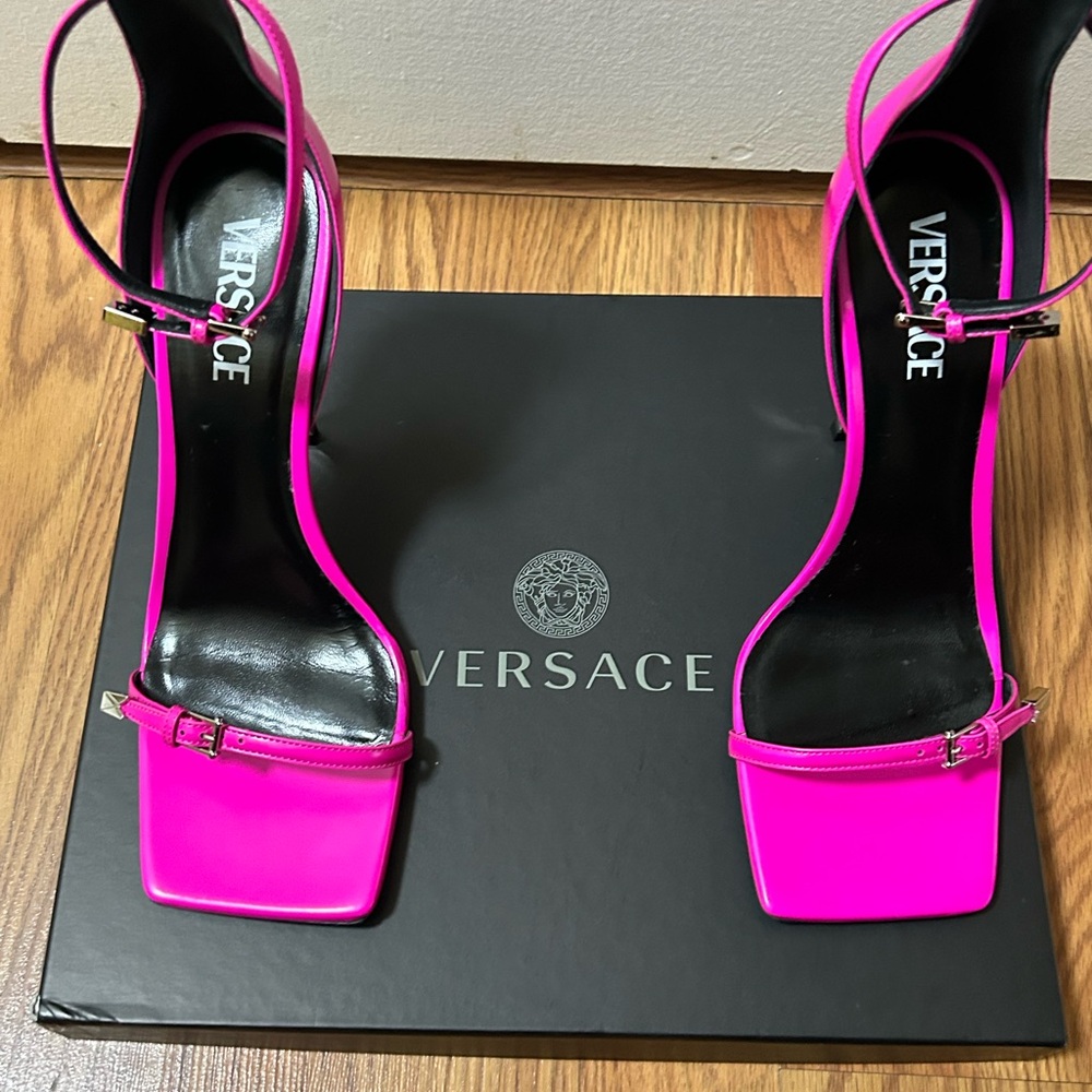 Versace Pink Heels Elegant Designer Shoes